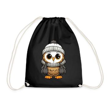Hibou Comic Hiver Confortable - Sac de sport léger - noir - Devant