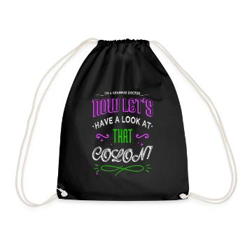 copywriter funny sayings writing christmas - Drawstring Bag - black - Front