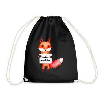 Fuchs - Du bist wunderbar - Turnbeutel - Schwarz - Vorne