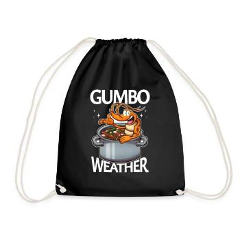 Niedliches Cartoon-Garnelen-Gumbo-Wetter - Turnbeutel - Schwarz - Vorne