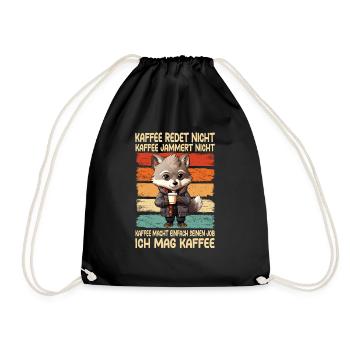 Coffee Don't Talk Coffee Don't Whine Wolf - Drawstring Bag - black - Front