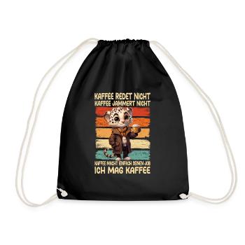 Coffee Don't Talk Coffee Don't Whine Cheetah - Drawstring Bag - black - Front