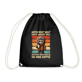 Coffee Don't Talk Coffee Don't Whine Gibbon - Drawstring Bag - black - Front