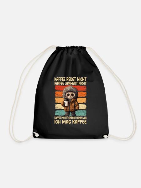 Kaffee Rede Nicht Kaffee Jammert Nicht Gibbon - Turnbeutel - Schwarz