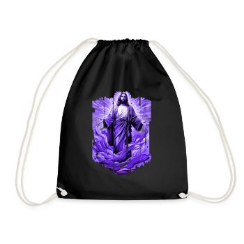 jesus bible christian religion christian cross christian - Drawstring Bag - black - Front