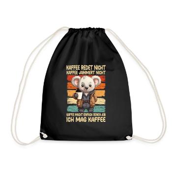Coffee Don't Talk Coffee Don't Whine Koala - Drawstring Bag - black - Front