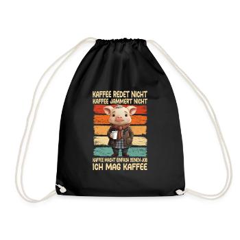 Coffee Don't Talk Coffee Doesn't Whine - Drawstring Bag - black - Front