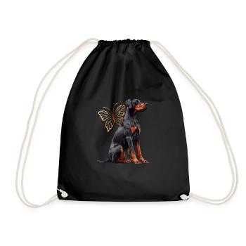 Dobermann - Turnbeutel - Schwarz - Vorne
