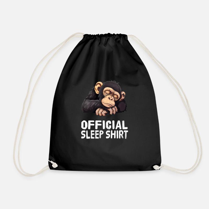 Offizielles Schlafshirt Affe - Turnbeutel - Schwarz