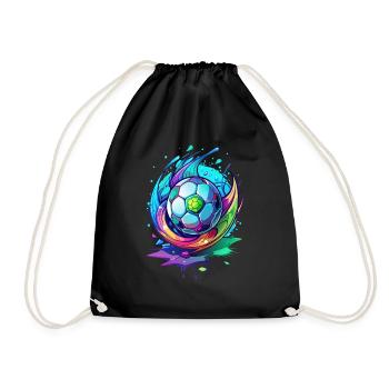 Neon Blitz Football Frenzy - Drawstring Bag - black - Front