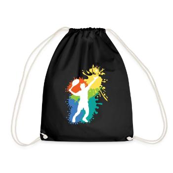 Schöne Tennis Grafik Design Geschenkidee - Turnbeutel - Schwarz - Vorne