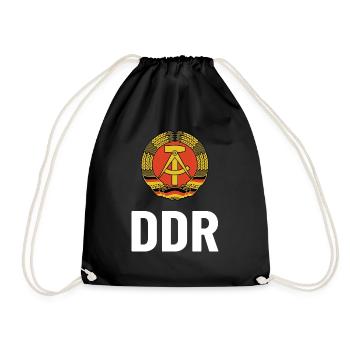 DDR Wappen, Osten, Ossi Geschenk, Ostalgie - Turnbeutel - Schwarz - Vorne