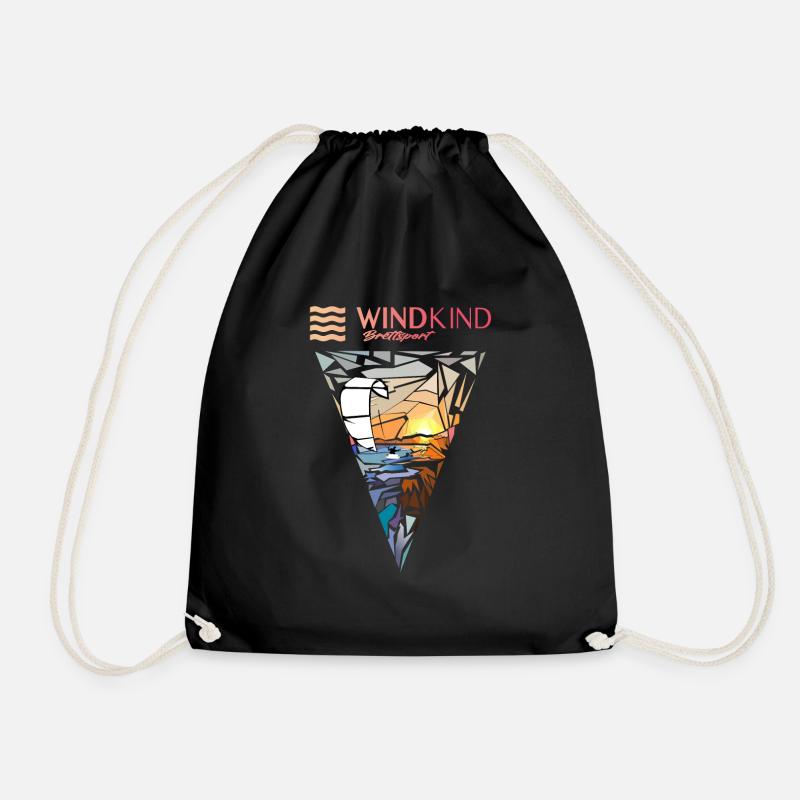 Kitesurfers - Drawstring Bag - black