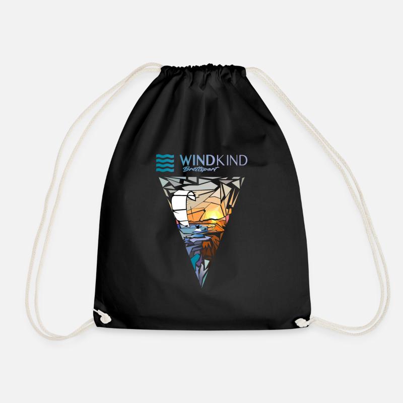 Kitesurfers - Drawstring Bag - black