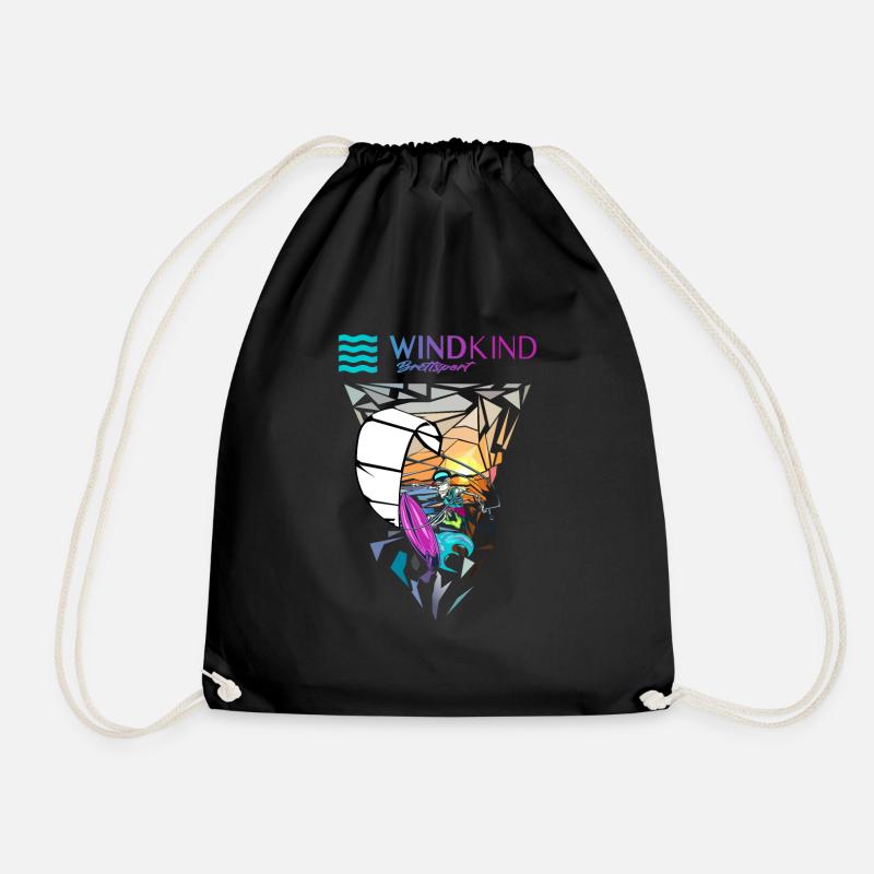 Kitesurfing - Drawstring Bag - black