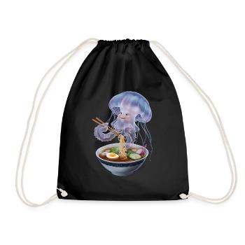 Quallen Ramen - Turnbeutel - Schwarz - Vorne