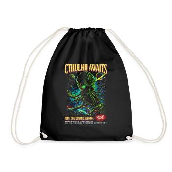 Cthulhu Awaits: Cosmic Horror Universe Illustratio - Drawstring Bag - black - Front