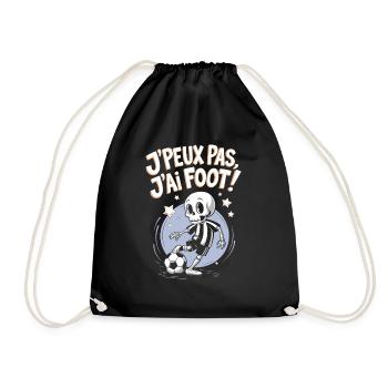 Je peux pas j'ai foot ! - Sac de sport léger - noir - Devant