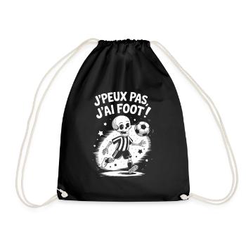 J' peux pas j'ai foot ! - Sac de sport léger - noir - Devant