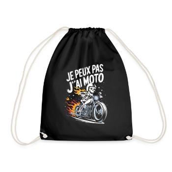 Je peux pas j'ai moto - Sac de sport léger - noir - Devant