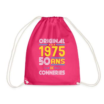 50th Anniversary - Original 1975 - - Drawstring Bag - fuchsia - Front
