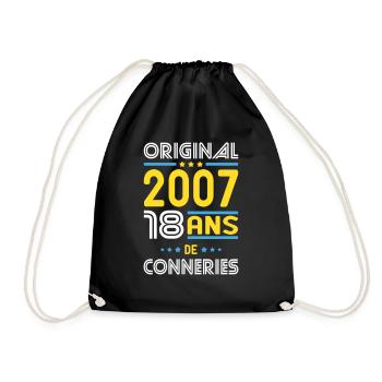 Anniversaire 18 ans - Original 2007 - Conneries - Sac de sport léger - noir - Devant