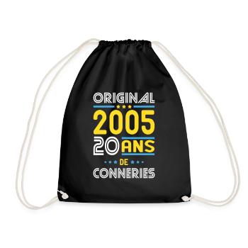 Anniversaire 20 ans - Original 2005 - Conneries - Sac de sport léger - noir - Devant