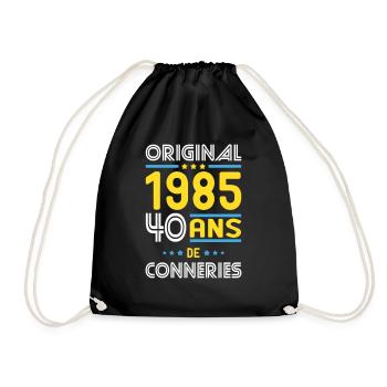 Anniversaire 40 ans - Original 1985 - Conneries - Sac de sport léger - noir - Devant