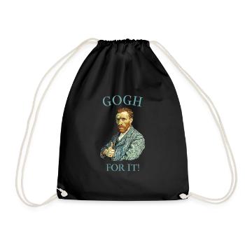 Gogh pour ça ! Blague drôle de Van Gogh - Sac de sport léger - noir - Devant