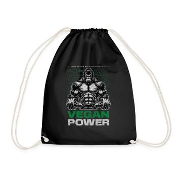 Vegan Power – Compassion Becomes Strength - Turnbeutel - Schwarz - Vorne