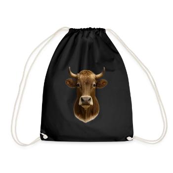 The most beautiful cow - Drawstring Bag - black - Front