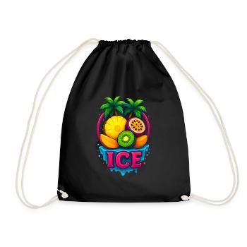 Chill - Fresh Tropical Vibrant Fruits - Drawstring Bag - black - Front