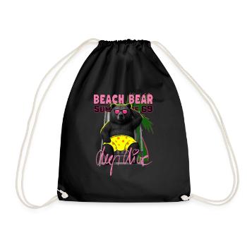Beach Bear - Turnbeutel - Schwarz - Vorne