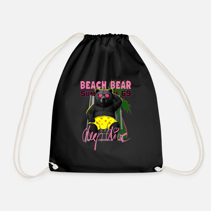 Beach Bear - Turnbeutel - Schwarz