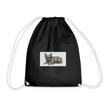 Ornate Bulldog Tattoo Muster - Turnbeutel - Schwarz - Vorne