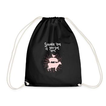 Vache porc poulet - Sac de sport léger - noir - Devant