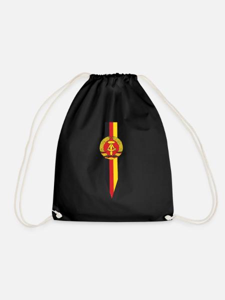 DDR Flagge | vintage Geschenk DDR Retro Ostalgie - Turnbeutel - Schwarz