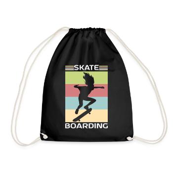Skater Skateboarder Skateboard - Sac de sport léger - noir - Devant