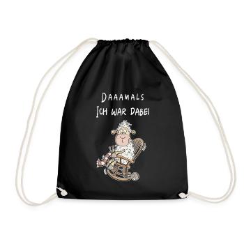 Daaamals - I Was Sheep I Funshirt Senior - Drawstring Bag - black - Front