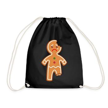 Lebkuchenmann Lebkuchen Mann Gingerbread Mi Mi Mi - Turnbeutel - Schwarz - Vorne