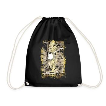 Carte mère d’or ordinateur nerd technique cadeau W - Sac de sport léger - noir - Devant