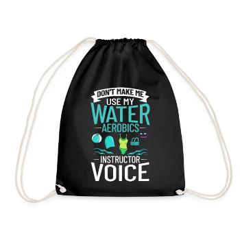 Wasser Aerobic Aquafitness Aquatraining Aqua - Turnbeutel - Schwarz - Vorne