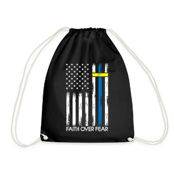 La foi sur la peur Ukraine Amérique Jésus Religion - Sac de sport léger - noir - Devant
