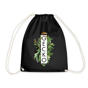 Gecko à crête Floral Tropical Motif Lézard Propriétaire - Sac de sport léger - noir - Devant