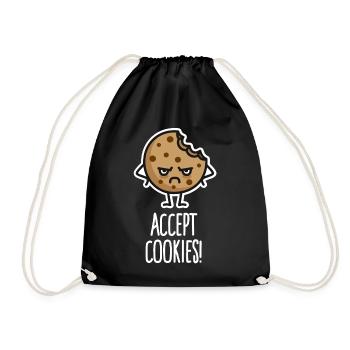 Drôles de programmeurs réveillés, accepter les cookies, les cookies - Sac de sport léger - noir - Devant