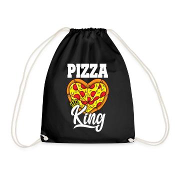Funny Pizza Lover Pizza King Foodie - Drawstring Bag - black - Front