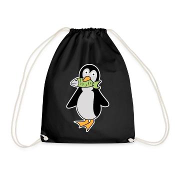 Mignon Pingouin Oiseau Animal Oiseau de Mer Arctique - Sac de sport léger - noir - Devant