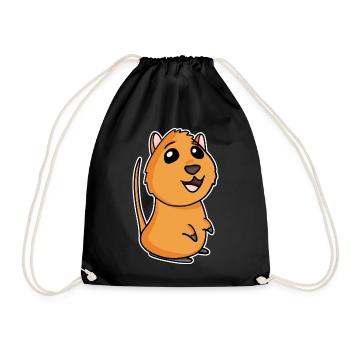Quokka - Turnbeutel - Schwarz - Vorne