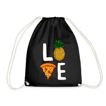 Liebe Ananas Pizza Liebhaber Lustige Hawaiian Pizza - Turnbeutel - Schwarz - Vorne