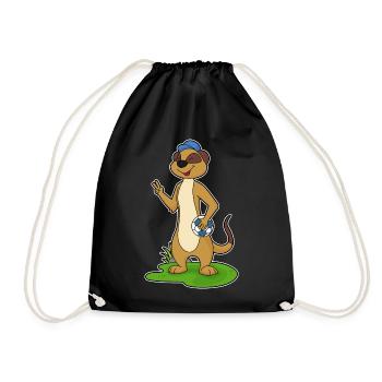 Meerkat Handball Player Handball - Drawstring Bag - black - Front